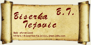 Biserka Tejović vizit kartica